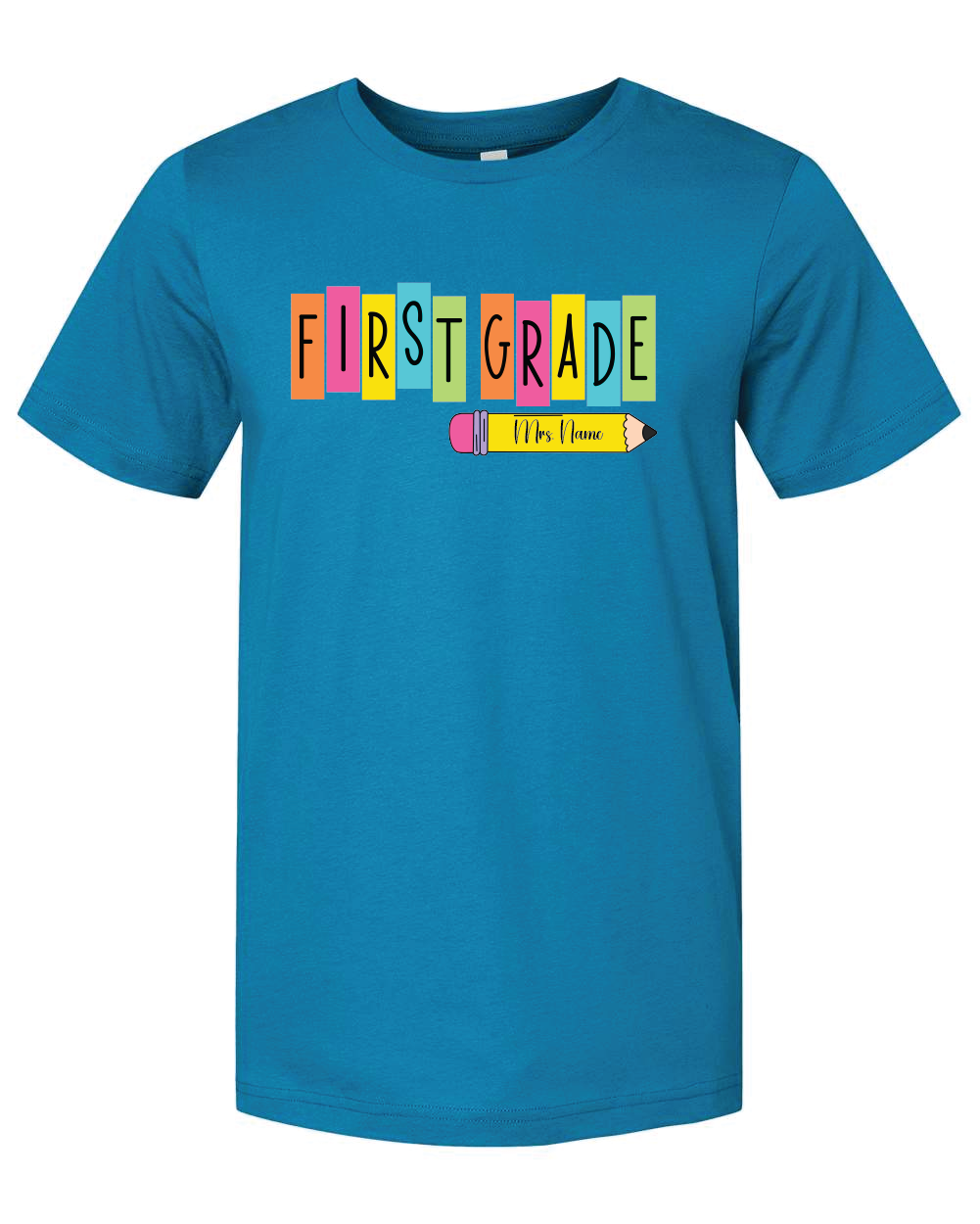 Grade Level Pencil- Bella Shirt- Electric Blue