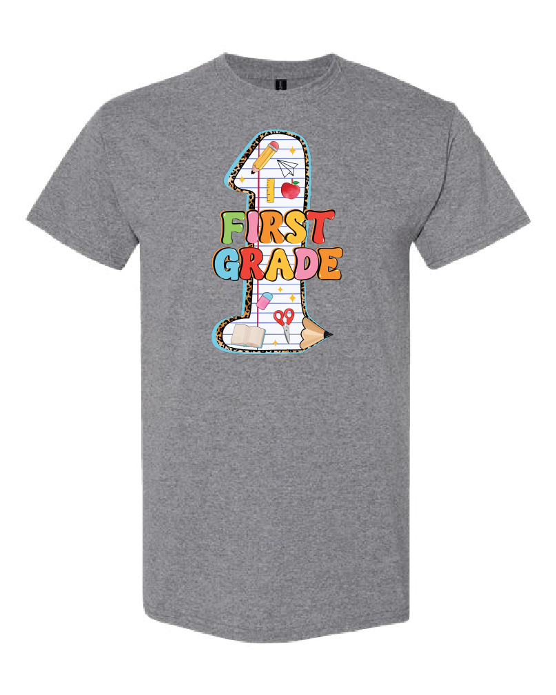 Grade Level- Pencil Numbers- Shirt- Graphite Heather