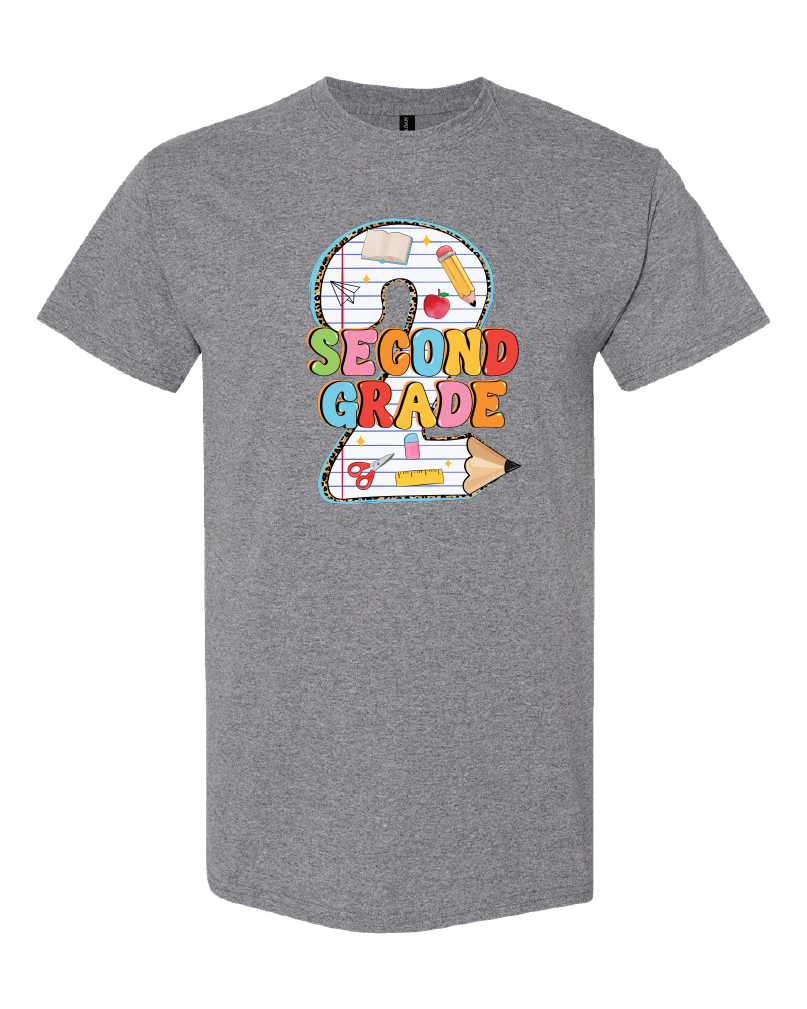 Grade Level- Pencil Numbers- Shirt- Graphite Heather