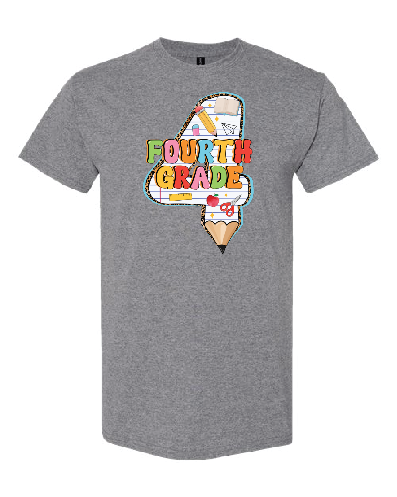 Grade Level- Pencil Numbers- Shirt- Graphite Heather