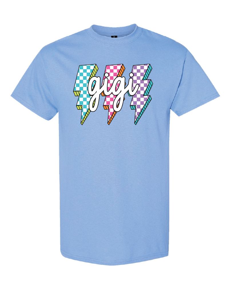 Teacher Titles- Lighting Bolt-Gildan Shirt- Carolina Blue