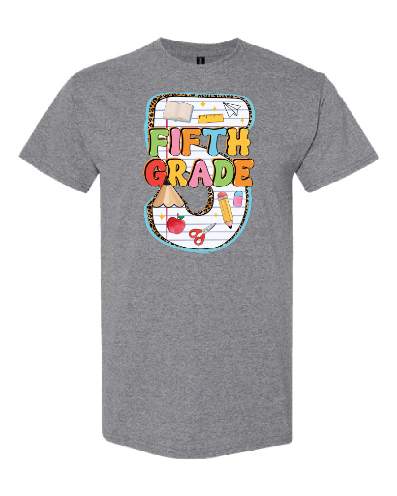 Grade Level- Pencil Numbers- Shirt- Graphite Heather