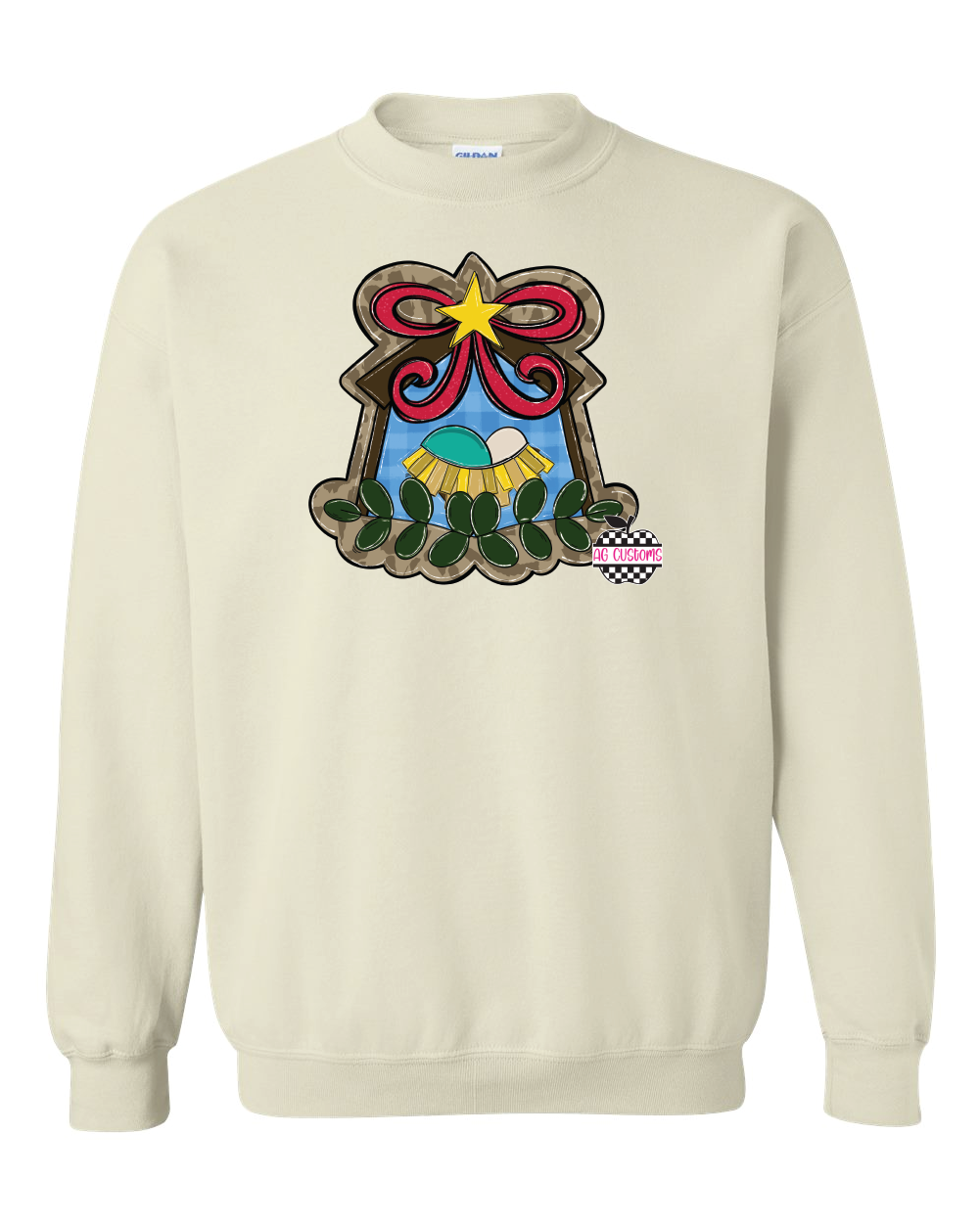 Christmas- Sweet Baby Jesus in the Manger - Adult Sweatshirt-Black