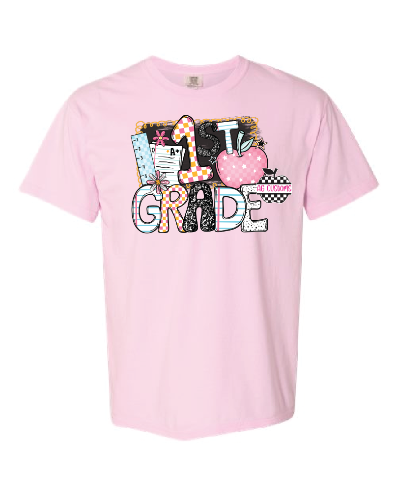 Grade Level- B2S Apple- Comfort Colors Shirt- Blossom