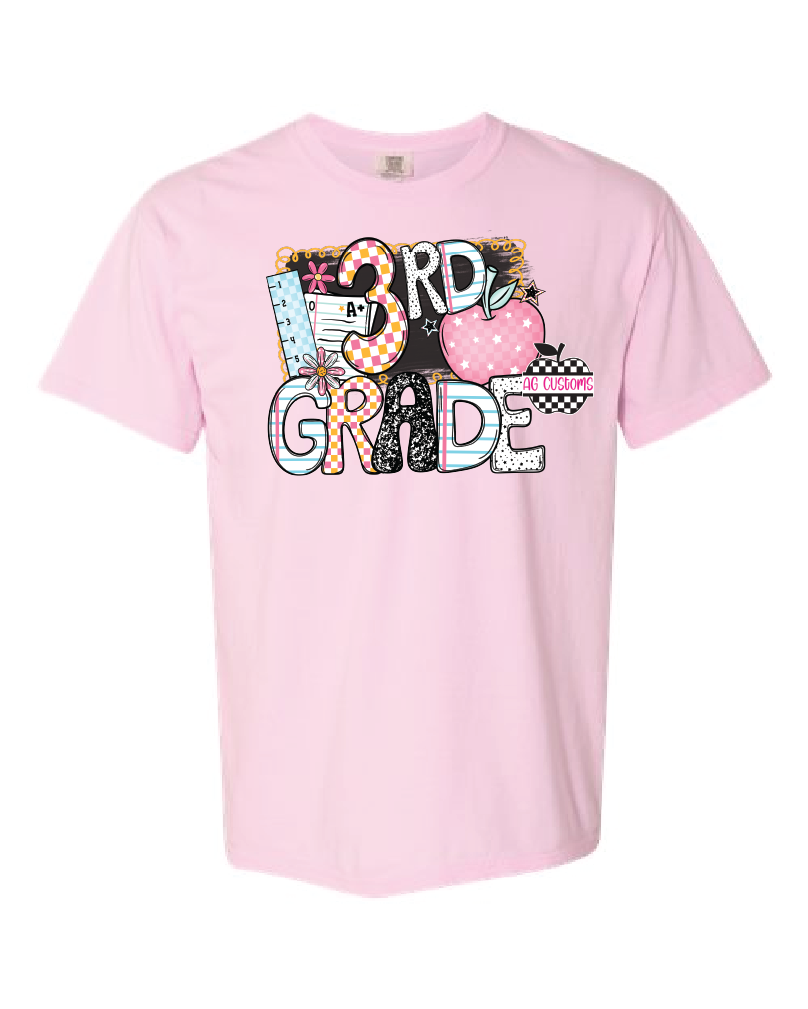 Grade Level- B2S Apple- Comfort Colors Shirt- Blossom