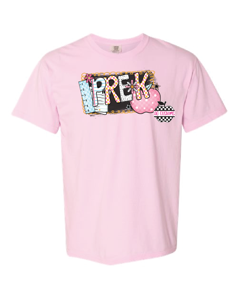 Grade Level- B2S Apple- Comfort Colors Shirt- Blossom