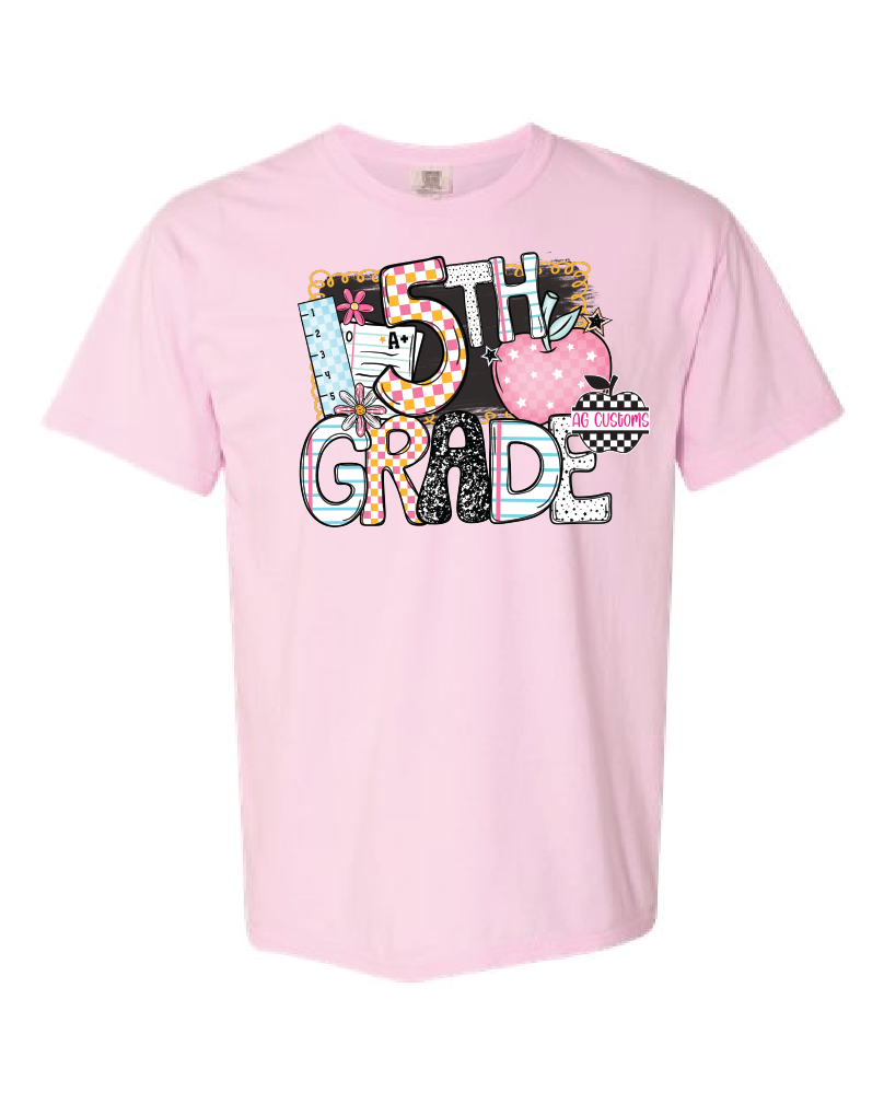 Grade Level- B2S Apple- Comfort Colors Shirt- Blossom