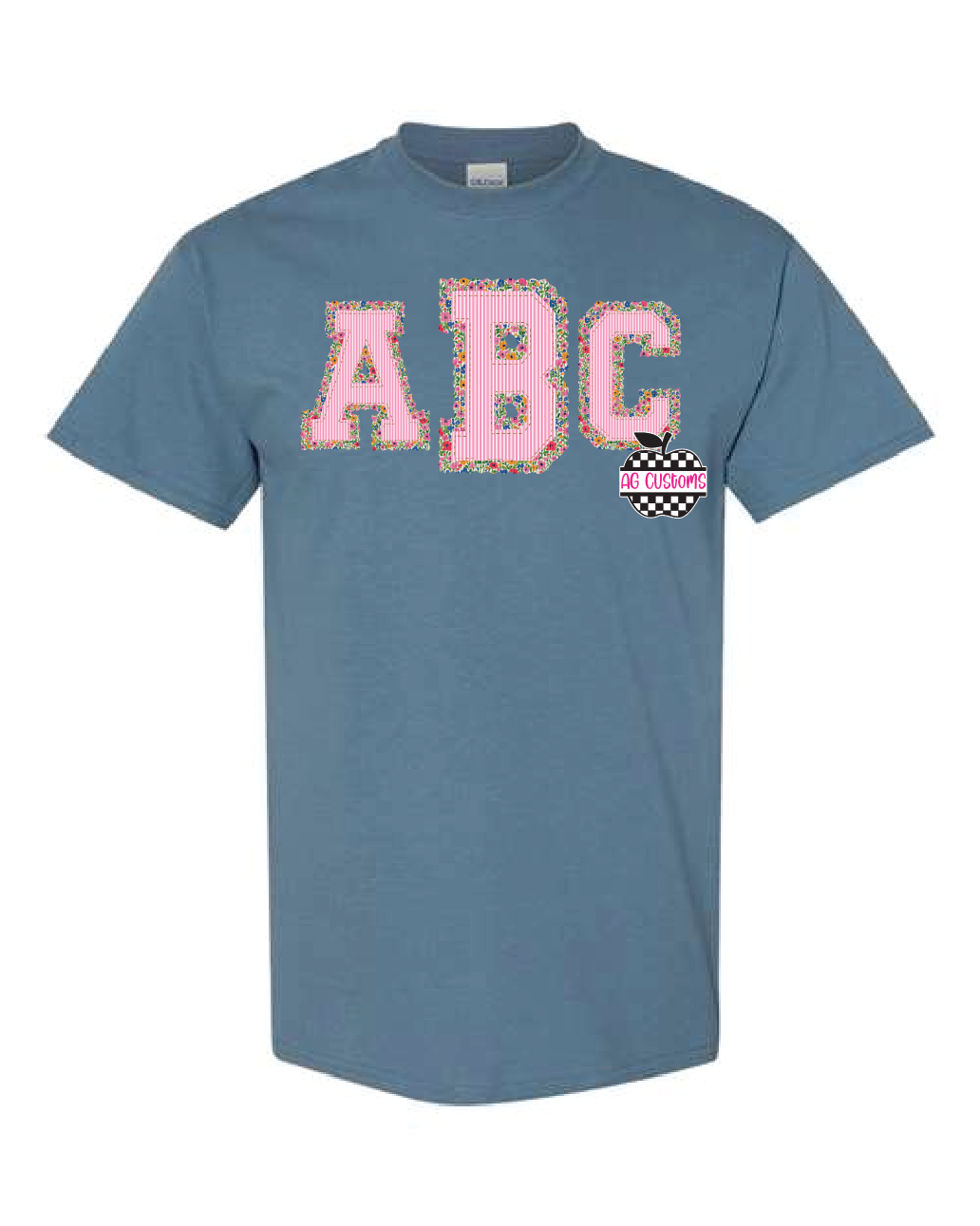 Monogram Seersucker- Shirt- Indigo Blue