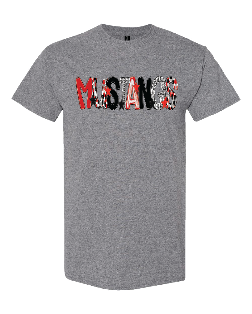 Red and Black Poppy-Gildan Shirt- Graphite Heather