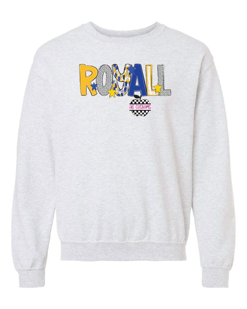 Blue and Yellow Poppy-Gildan Sweatshirt- Ash