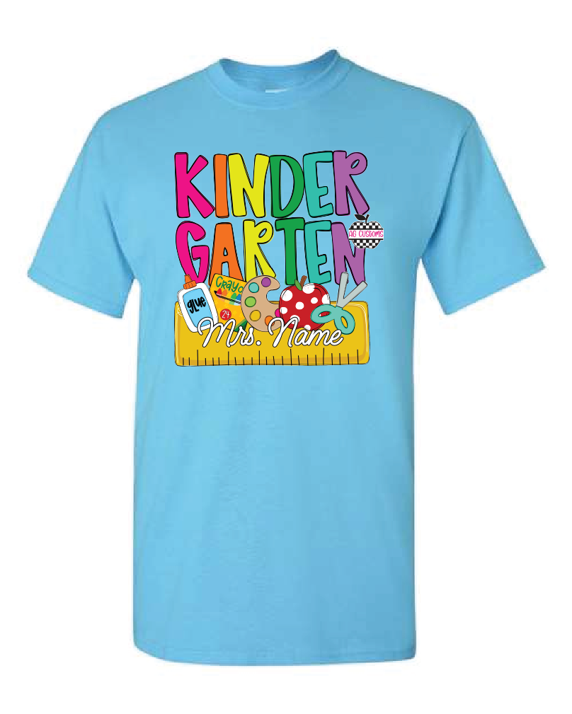 Back to School Name Plate- Grade Level-Shirt- Sky