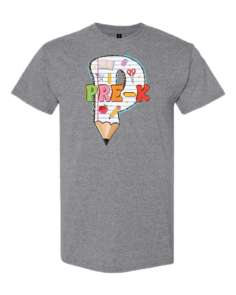 Grade Level- Pencil Numbers- Shirt- Graphite Heather
