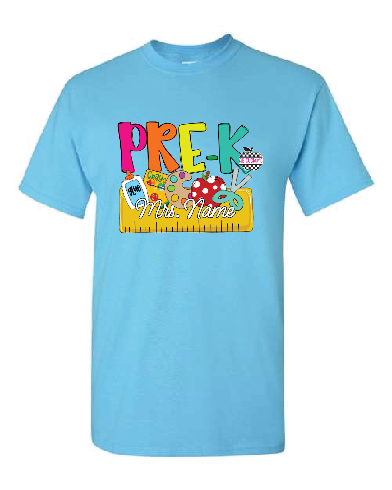 Back to School Name Plate- Grade Level-Shirt- Sky