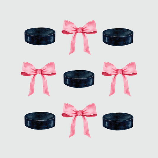Hockey Pucks and Bows -DTF Transfer
