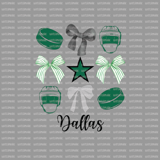 Hockey- Green Hockey Bow Collage- DTF Transfer