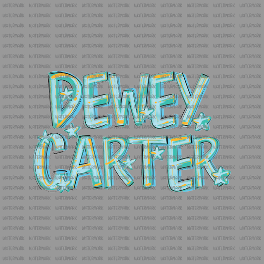 Mascot - Dewey Carter- Blue Lagoon- DTF Transfer