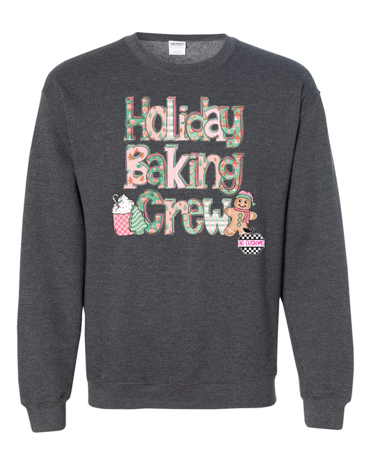Christmas- Holiday Baking Crew- Dark Heather Sweatshirt