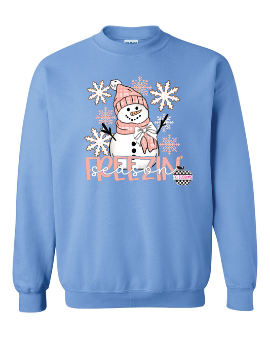 Winter- Freezin Season- Carolina Blue Sweatshirt
