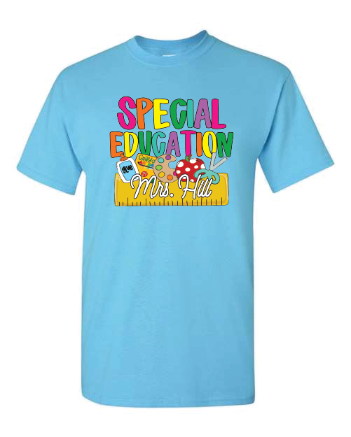 Back to School Name Plate- Shirt- Sky