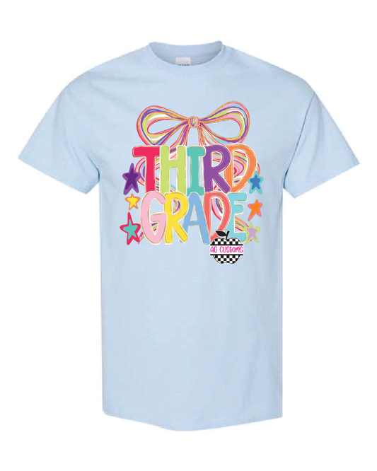 Teacher- Grade Level- Preppy School-Gildan Shirt Light Blue