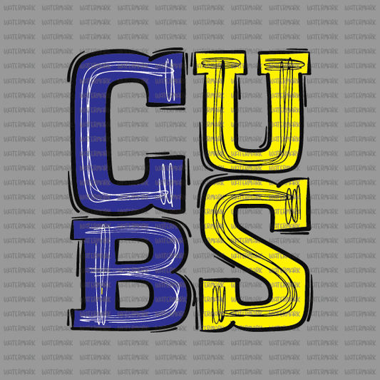 Mascot - Dewey Carter Cubs- DTF Transfer