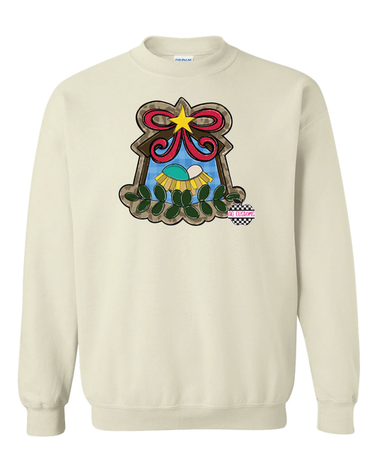 Christmas- Sweet Baby Jesus in the Manger - Adult Sweatshirt-Black