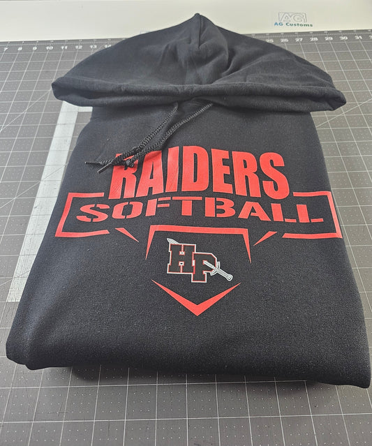 Raiders Softball/ Baseball- Black Gildan Hoodie