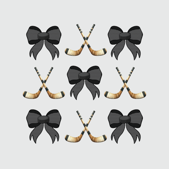 Hockey Sticks and Bows -DTF Transfer
