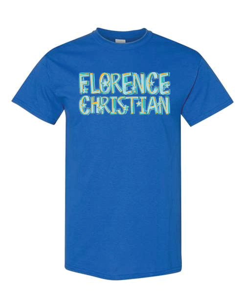 Blue Lagoon- Florence Christian- Royal Gildan Shirt