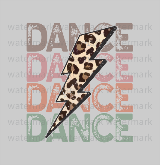 Dance Leopard Lighting Bolt- DTF Transfer