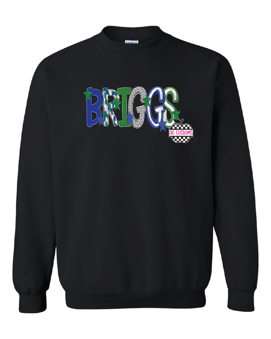 Blue and Green Poppy-Gildan Sweatshirt- Black