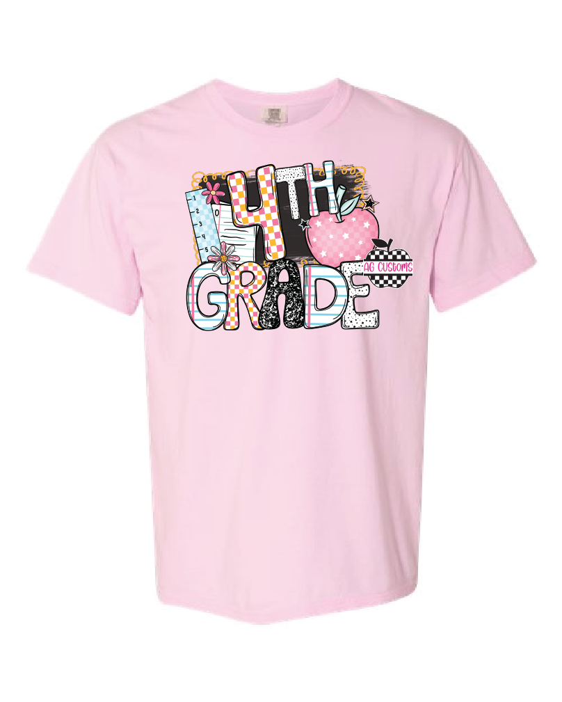 Grade Level- B2S Apple- Comfort Colors Shirt- Blossom