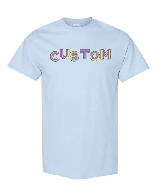 90s Vibe- Custom- Light Blue Gildan Shirt
