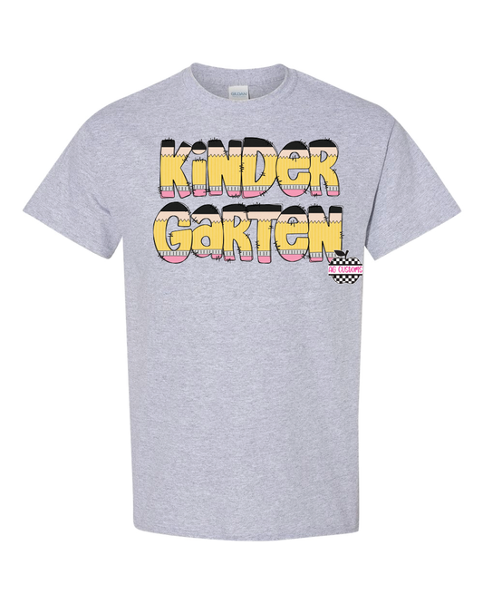 Pencil Font-Gildan Shirt- Sports Grey