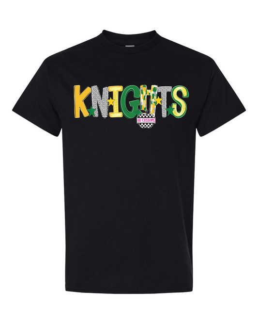 Green and Yellow Poppy-Gildan Shirt- Black