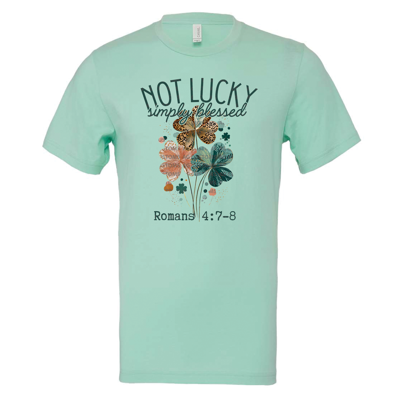 Not Lucky Just Blessed- G: Mint Green, BC: Mint, CC: Island Reef - Shirt