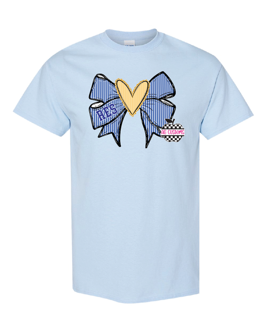 Prepster Bow-Gildan Shirt- Light Blue
