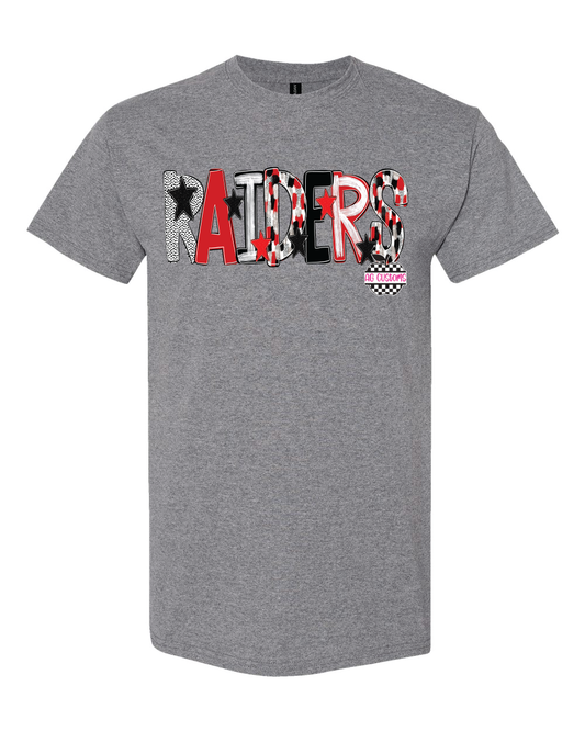 Red and Black Poppy-Gildan Shirt- Graphite Heather