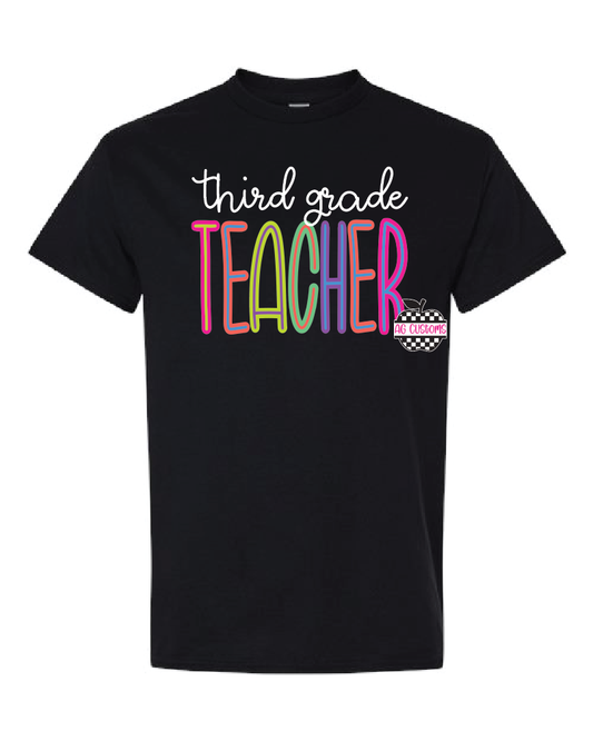 Custom Grade Level- Bright Colors- Design 2- Black