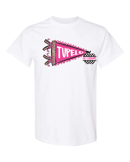 Prepster Pennant- Tupelo- White Gildan Shirt
