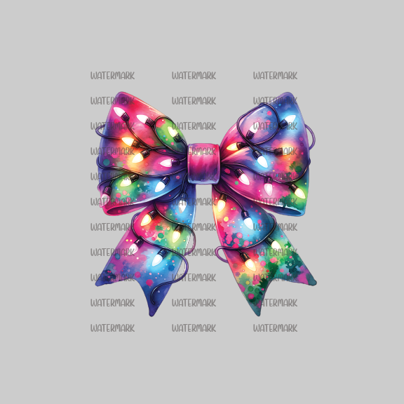 Christmas Bow With Lights - DTF Transfer