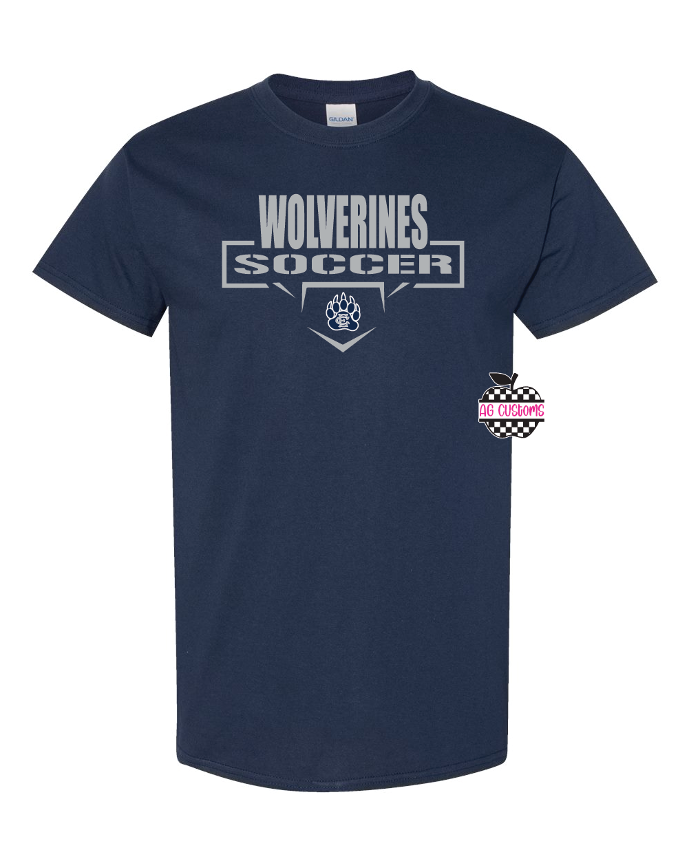 Wolverines Soccer - Navy Gildan Shirt