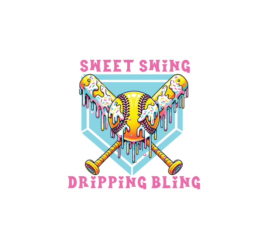 Softball Sweet Swing- Ready To Press DTF Transfer