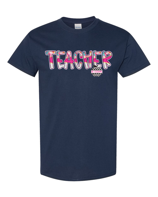 Babe- Teacher-Gildan Shirt- Navy